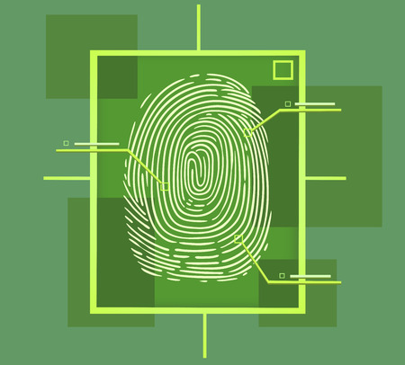 this is a hi tech fingerprint compositionのイラスト素材