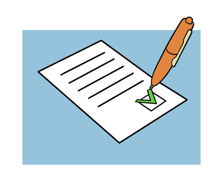 This is an illustratiom of approved documentのイラスト素材