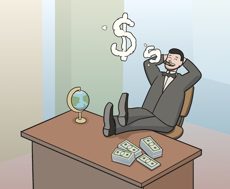 smoking businessmanのイラスト素材