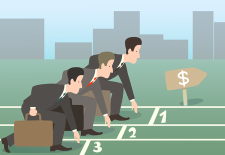 This is a vector illustration of businessman ready to runのイラスト素材