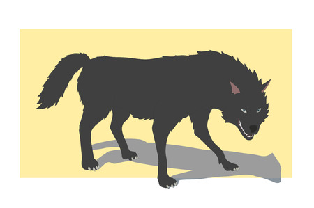 This is a vector illustration of wolf