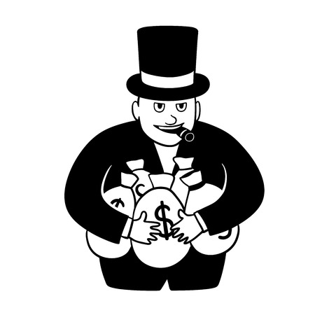 This is an illustration of a Greedy businessmanのイラスト素材