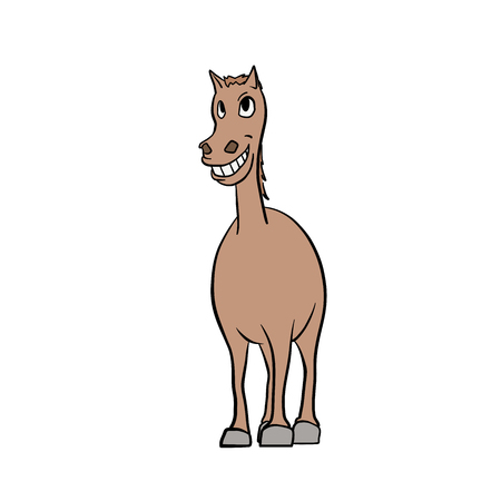 This is an illustration of smiling horseのイラスト素材