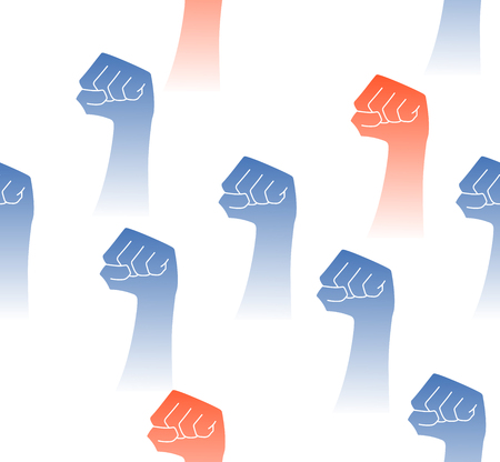 This is a seamless pattern with raised fistsのイラスト素材