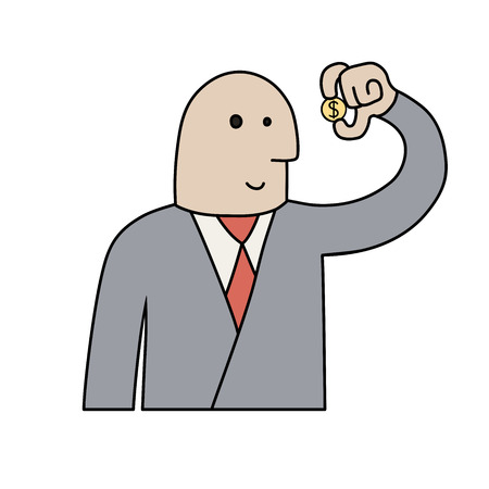 This is an illustration of businessman with coinのイラスト素材