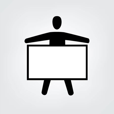 This is an illustration of man with signboardのイラスト素材
