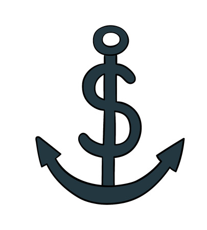 This is an anchor with dollar symbolのイラスト素材