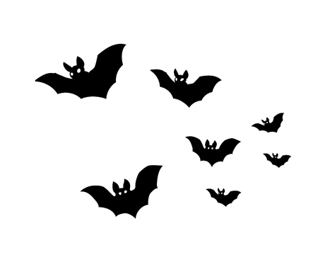 This is a group of bats isolated on whiteのイラスト素材