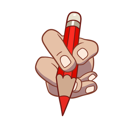 This is a hand with pencilのイラスト素材