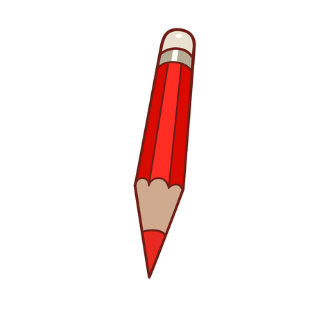 This is an illustration of a red pencilのイラスト素材