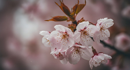 cherry blossom in spring, soft focus, vintage tone.の素材