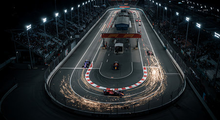 The Malaysia Formula One Grand Prix at Sepang International Circuit.の素材