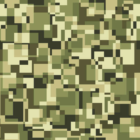 Square pixel seamless pattern. Vector military backgroundのイラスト素材