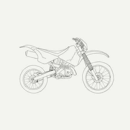 Motorcycle isolated. Enduro bikeのイラスト素材
