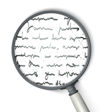 Scribbles into a magnifying glassのイラスト素材