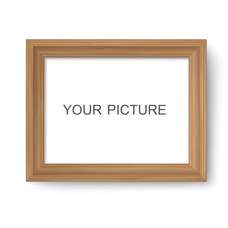 Wooden frame isolated on a white backgroundのイラスト素材