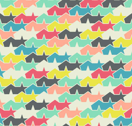 Multicolored seamless pattern. Colorful abstract stars.のイラスト素材