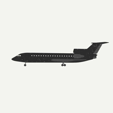 Vector airplane silhouette isolated on white backgroundのイラスト素材
