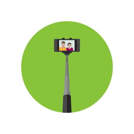 Selfie icon. Simple vector illustration of monopod for selfieのイラスト素材