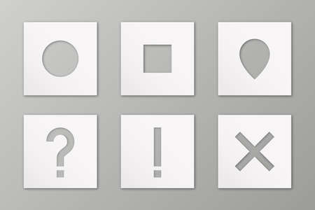 Set of vector paper sheets with holes.のイラスト素材