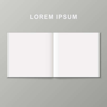 Open book template. Vector blank pages on gray background.のイラスト素材