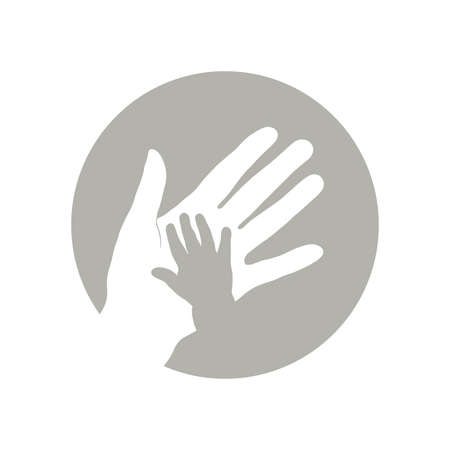 Child's hand with mother's hand. illustration.のイラスト素材