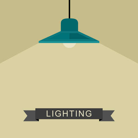 Pendant lamp light in flat style. Vector illustration of lighting.のイラスト素材