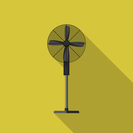 Ventilator flat icon with long shadow. Vector simple illustration of fanのイラスト素材