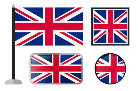 British flags. Simple vector icons set of England flags.のイラスト素材