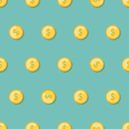 Coins seamless pattern. Background with metal money.のイラスト素材