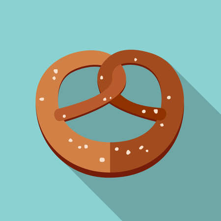 Pretzel icon in flat style. Vector simple illustrationのイラスト素材