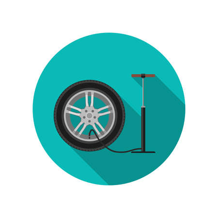 Tire service flat iconのイラスト素材
