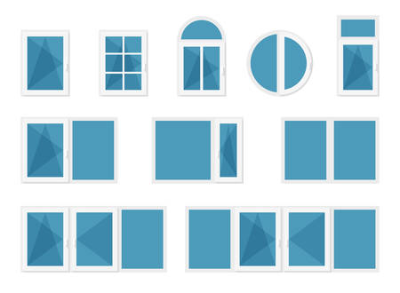 Windows with white framesのイラスト素材