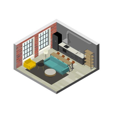 Living room interiorのイラスト素材