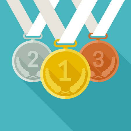 Medals from gold, silver and bronze Vector illustration.のイラスト素材