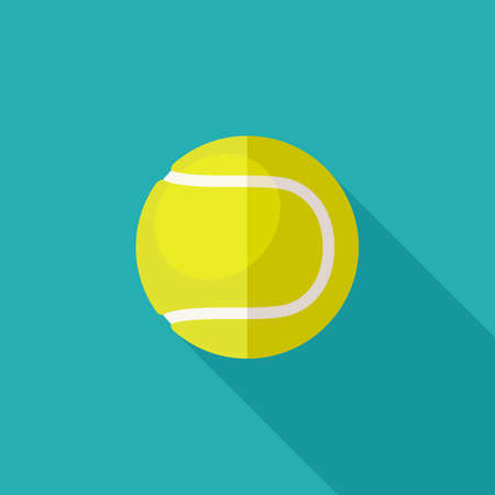 Tennis ball flat icon. Illustration of tennis equipment.のイラスト素材