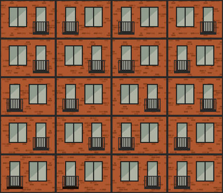 Building facade patternのイラスト素材