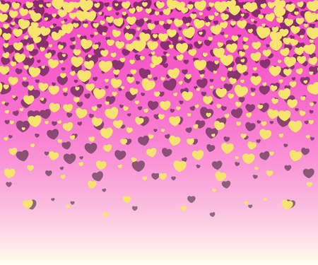 Hearts confetti with yellow heartsのイラスト素材