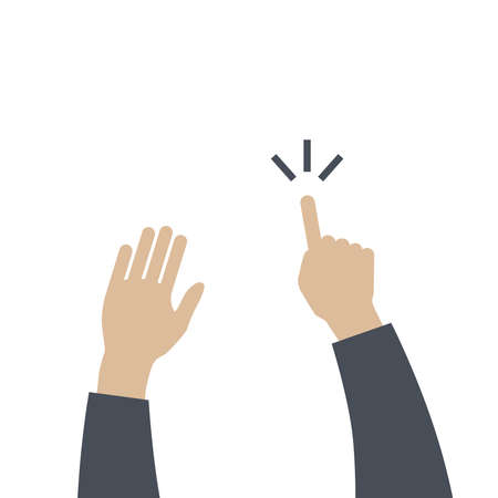 Top view of hands on the tableのイラスト素材