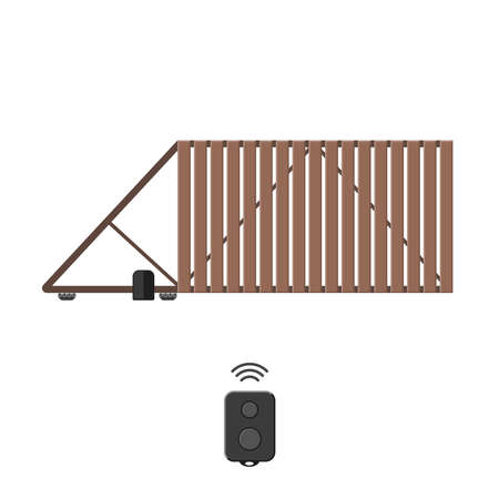 Automatic sliding gate to a private home.のイラスト素材