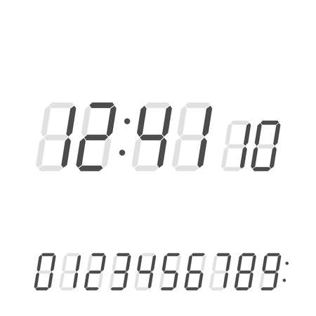 Numbers for the electronic scoreboard of the clockのイラスト素材