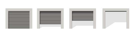 Automatic lifting gates to the garage or warehouseのイラスト素材