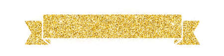 Gold sparkling ribbon for header or decorのイラスト素材