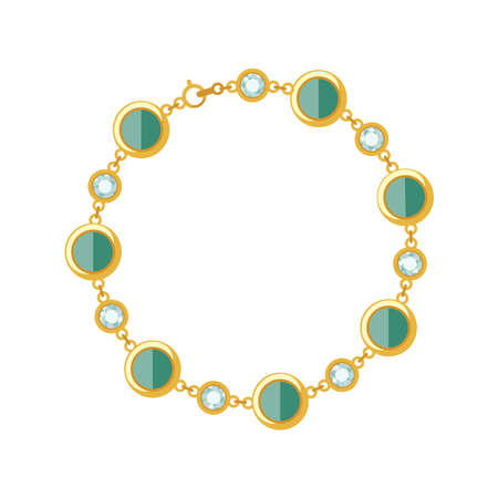 Bracelet with gemstones on a white background.のイラスト素材