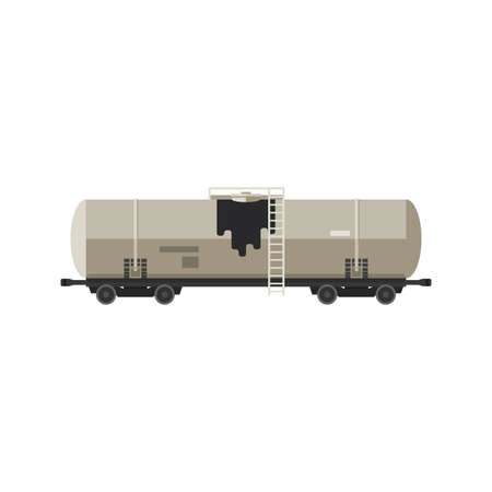 Railway tanker with oil or other fuel.のイラスト素材