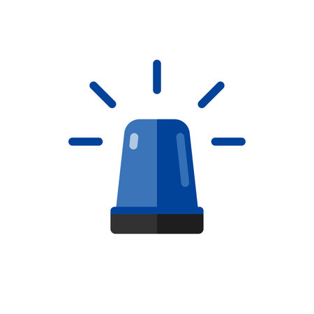 Blue flashing beacon for emergency and accident.のイラスト素材