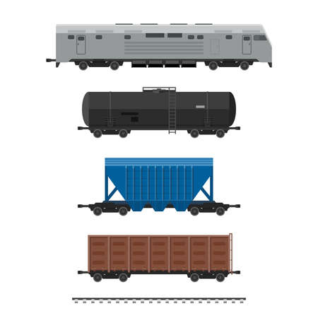 Cargo wagons of a railway train.のイラスト素材