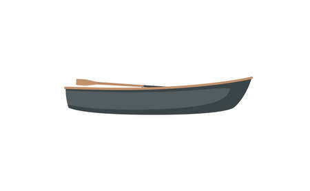 Wooden dinghy in flat style on a white background.のイラスト素材