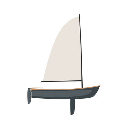 Dinghy in flat style on a white background.のイラスト素材