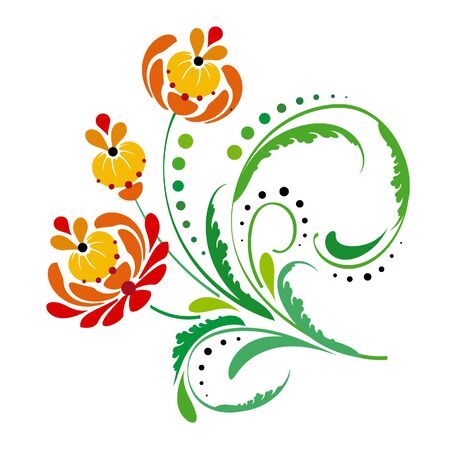 colored floral printのイラスト素材